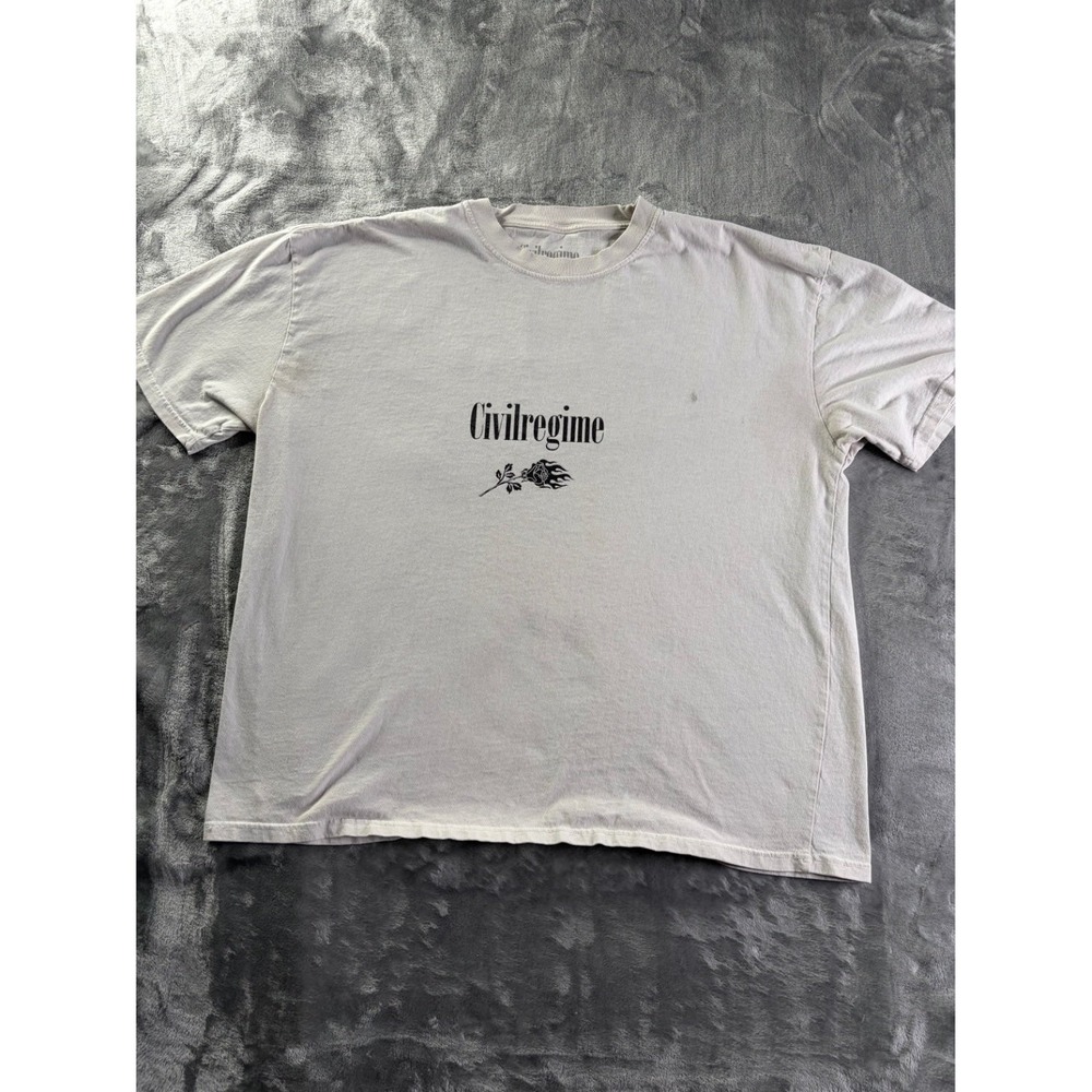Civil Regime Roses From Concrete Men's T-Shirt 2 XL White Graphic Shirt Small
